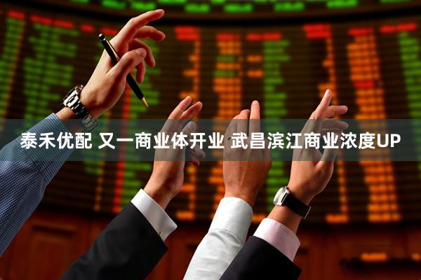 泰禾优配 又一商业体开业 武昌滨江商业浓度UP