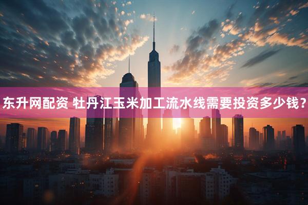 东升网配资 牡丹江玉米加工流水线需要投资多少钱？