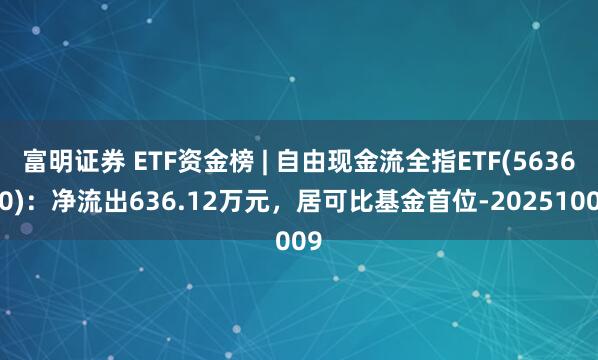 富明证券 ETF资金榜 | 自由现金流全指ETF(563620)：净流出636.12万元，居可比基金首位-20251009