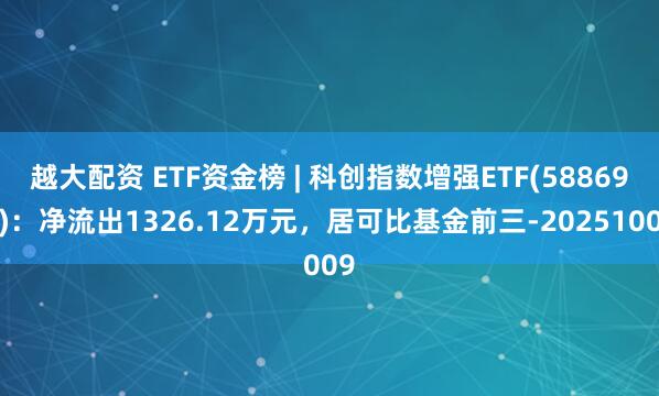 越大配资 ETF资金榜 | 科创指数增强ETF(588690)：净流出1326.12万元，居可比基金前三-20251009